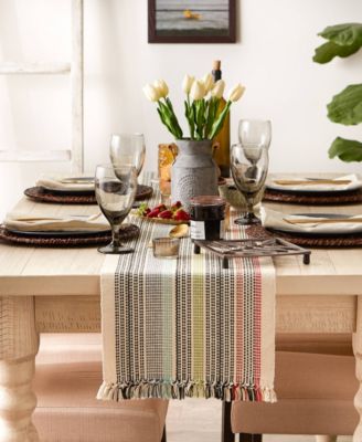 Variegated Fringe Table Runner, 13x72 Inches