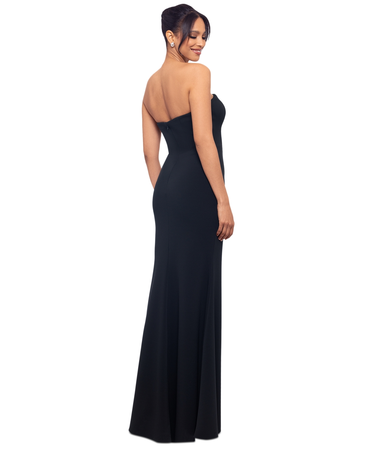 Betsy & Adam Women's Bow Sweetheart-Neck Strapless Gown