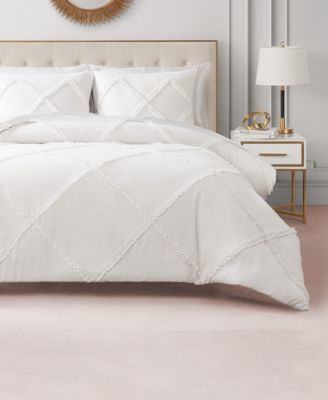 Diamond Ruffle 3 Piece Reversible Comforter Set, Full/Queen
