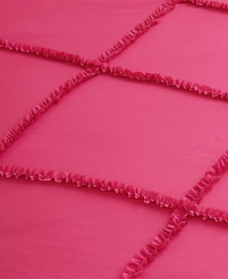 Diamond Ruffle 3 Piece Reversible Comforter Set, Full/Queen