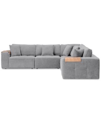 CLOSEOUT! Nycolle 5-Pc. Modular Fabric L-Shape Sectional, Created for Macy's