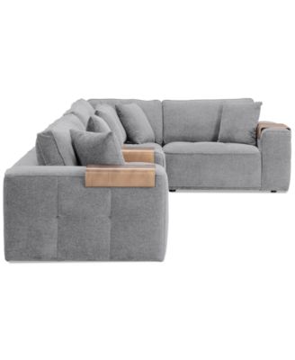 CLOSEOUT! Nycolle 5-Pc. Modular Fabric L-Shape Sectional with 1 Console, Created for Macy's