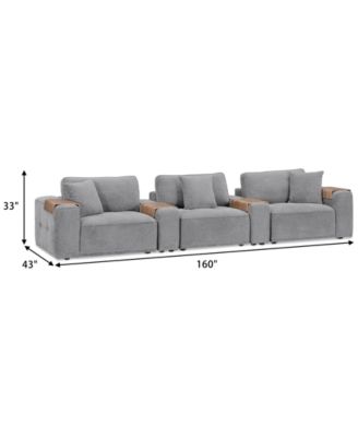 CLOSEOUT! Nycolle 5-Pc. Modular Fabric Sectional with 2 Consoles, Created for Macy's