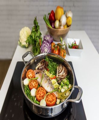 DiamondClad 9-Pc. Hybrid Nonstick Stainless Steel Frypan, Wok and Everything Pan Set