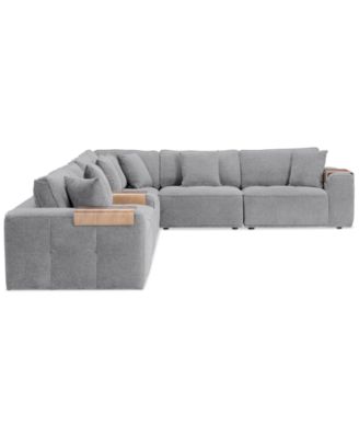CLOSEOUT! Nycolle 7-Pc. Modular Fabric L-Shape Sectional with 1 Console, Created for Macy's