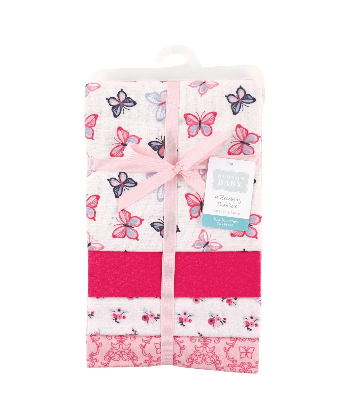 Hudson Baby Girls Cotton Flannel Burp Cloths and Receiving Blankets, 8-Piece