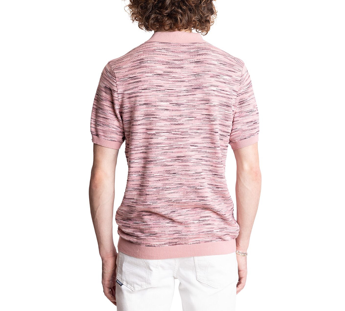 Paisley & Gray Men's Slim Fit Knit Ribbed Short Sleeve Polo Shirt