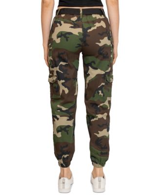 Madden Girl Juniors' Camo Belted Cargo Pants - Macy's