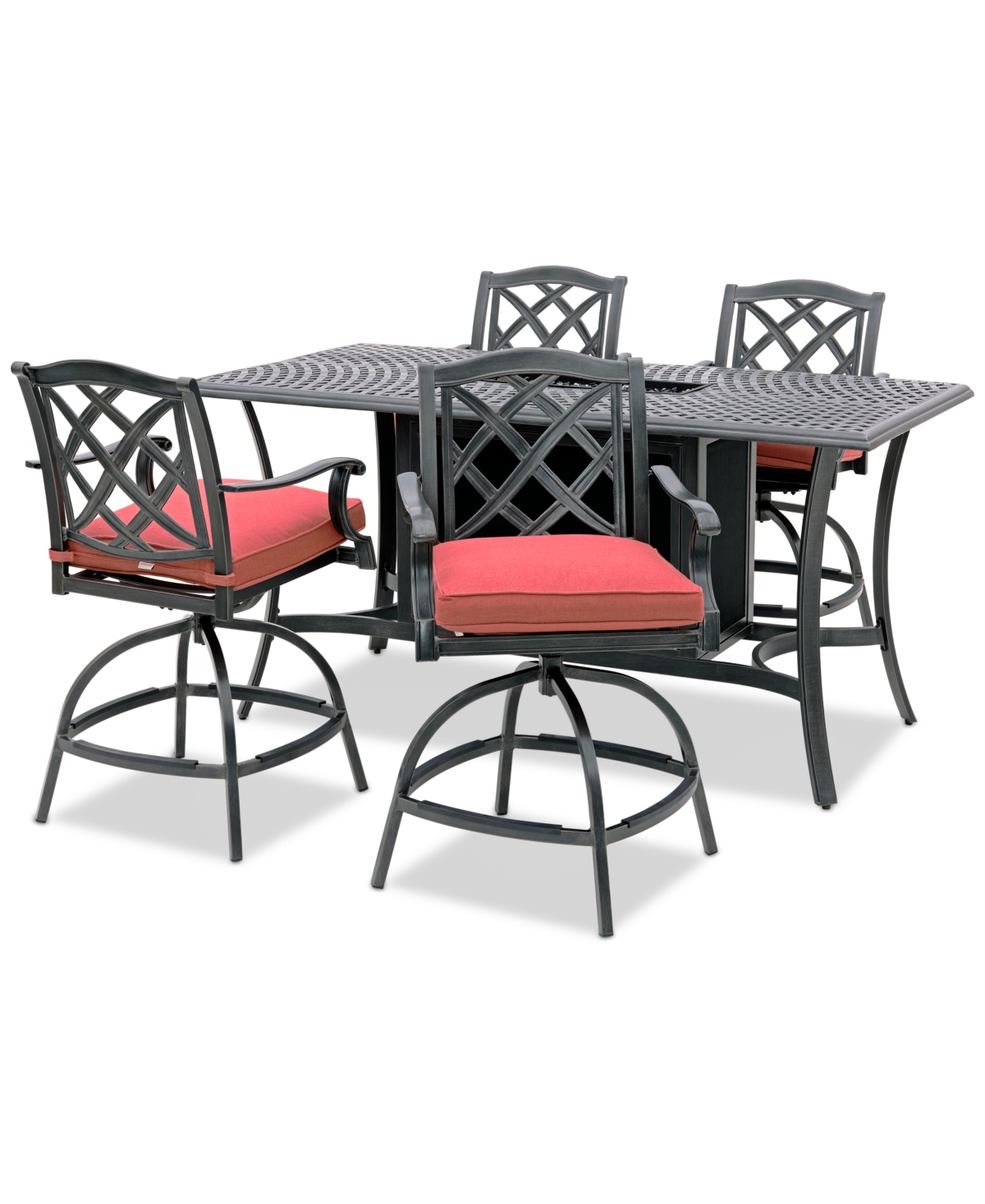 Wythburn 5-pc. Outdoor Bar Height Fire Pit Chat Set, Created for Macys