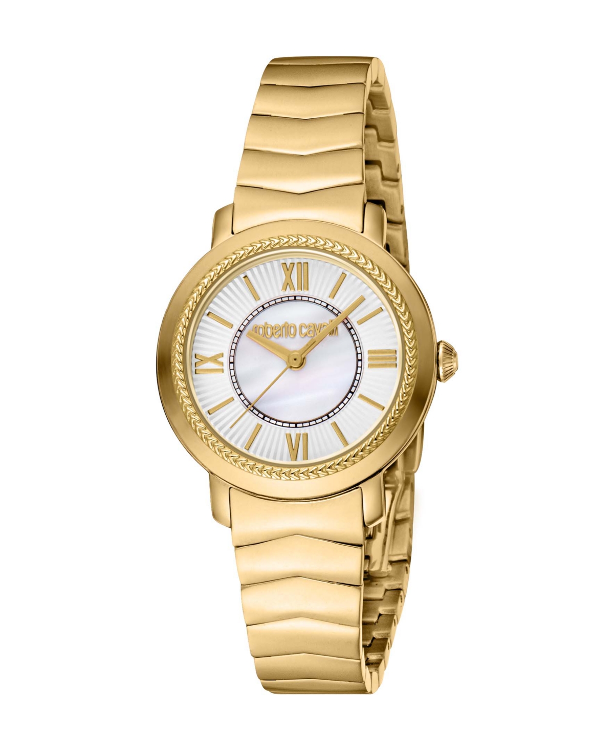ROBERTO CAVALLI WOMEN'S QUARTZ GOLD-TONE STAINLESS STEEL WATCH 30MM 