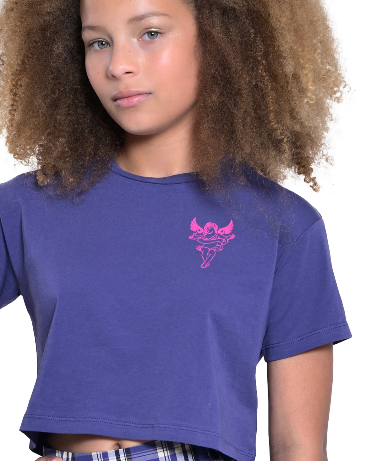 With Jules Big Girls Cotton Cropped Graphic T-Shirt