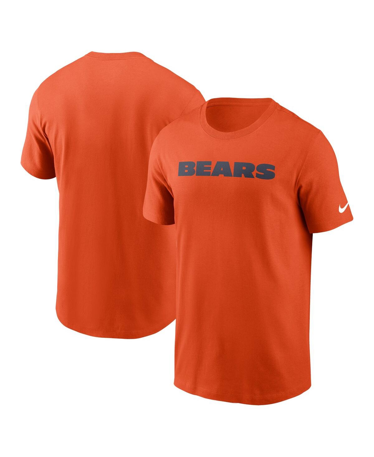 Nike Men's Orange Chicago Bears Primetime Wordmark Essential T-Shirt - Orange