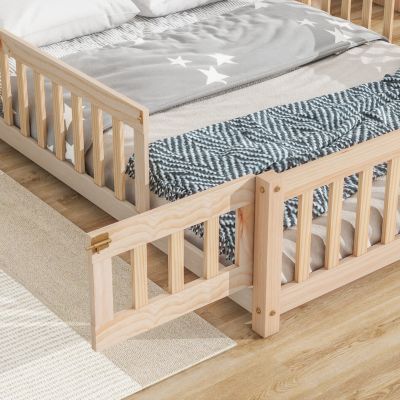 Full House-Shaped Headboard Floor Bed With Fence