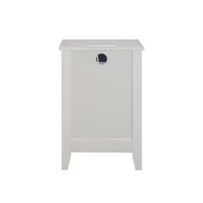 Streamdale Modern White 3-Drawer Nightstand with USB Charging