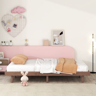 Full Size Wood Floating Platform Design Bed Frame