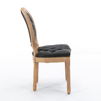 Antique French Style Wood Frame Dining Chairs Set