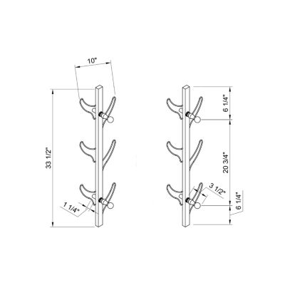 Streamdale Coat Hat Rack Silver