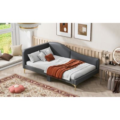 Upholstered Twin Daybed with Headboard and Armrests