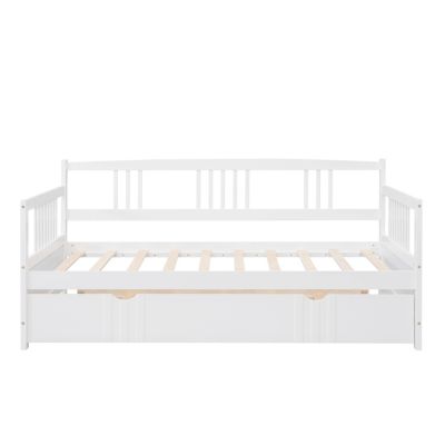 Twin Size Daybed Wood Bed With Twin Size Trundle