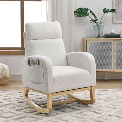 Modern Accent Rocking Chair with Pockets