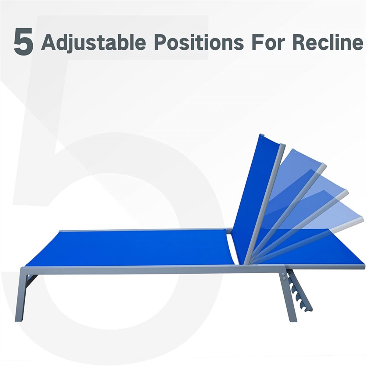 Simplie Fun Blue Patio Chaise Lounge Set with Table