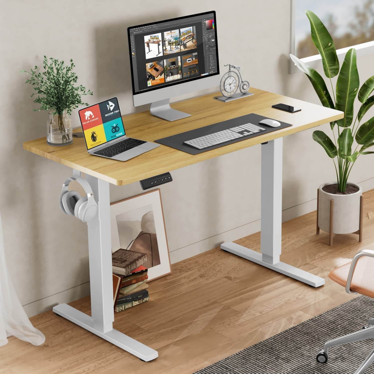 Streamdale Furniture Electric Height Adjustable Standing Desk, Sit To Stand Ergonomic Computer Desk, 40