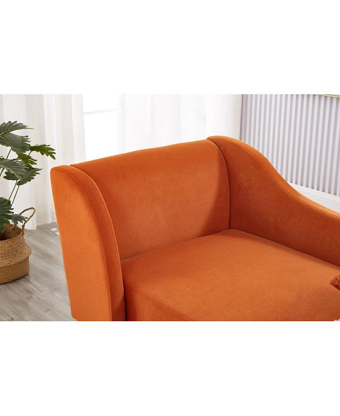 Simplie Fun Modern Chaise Lounge Chair Velvet Upholstery (Orange) Macy's