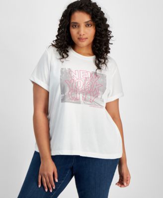 On 34th - Plus Size New York Graphic Crewneck Top