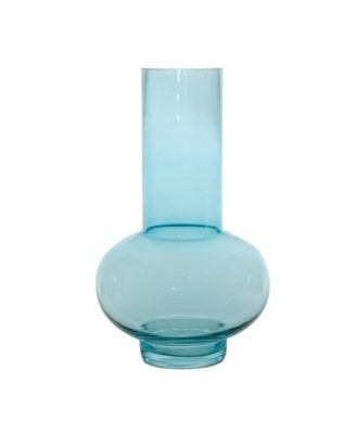Blue Glass Vase Set Elegant Home Decor Accent