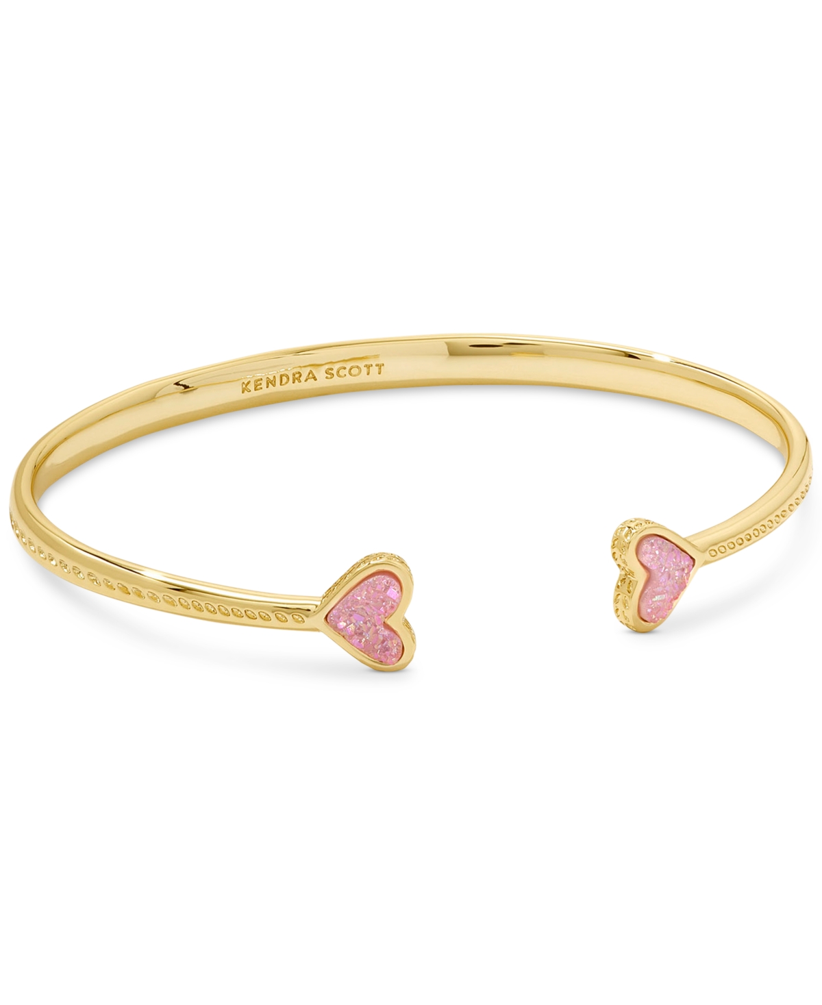 Kendra Scott Gold-Tone Iridescent Drusy Heart Cuff Bangle Bracelet