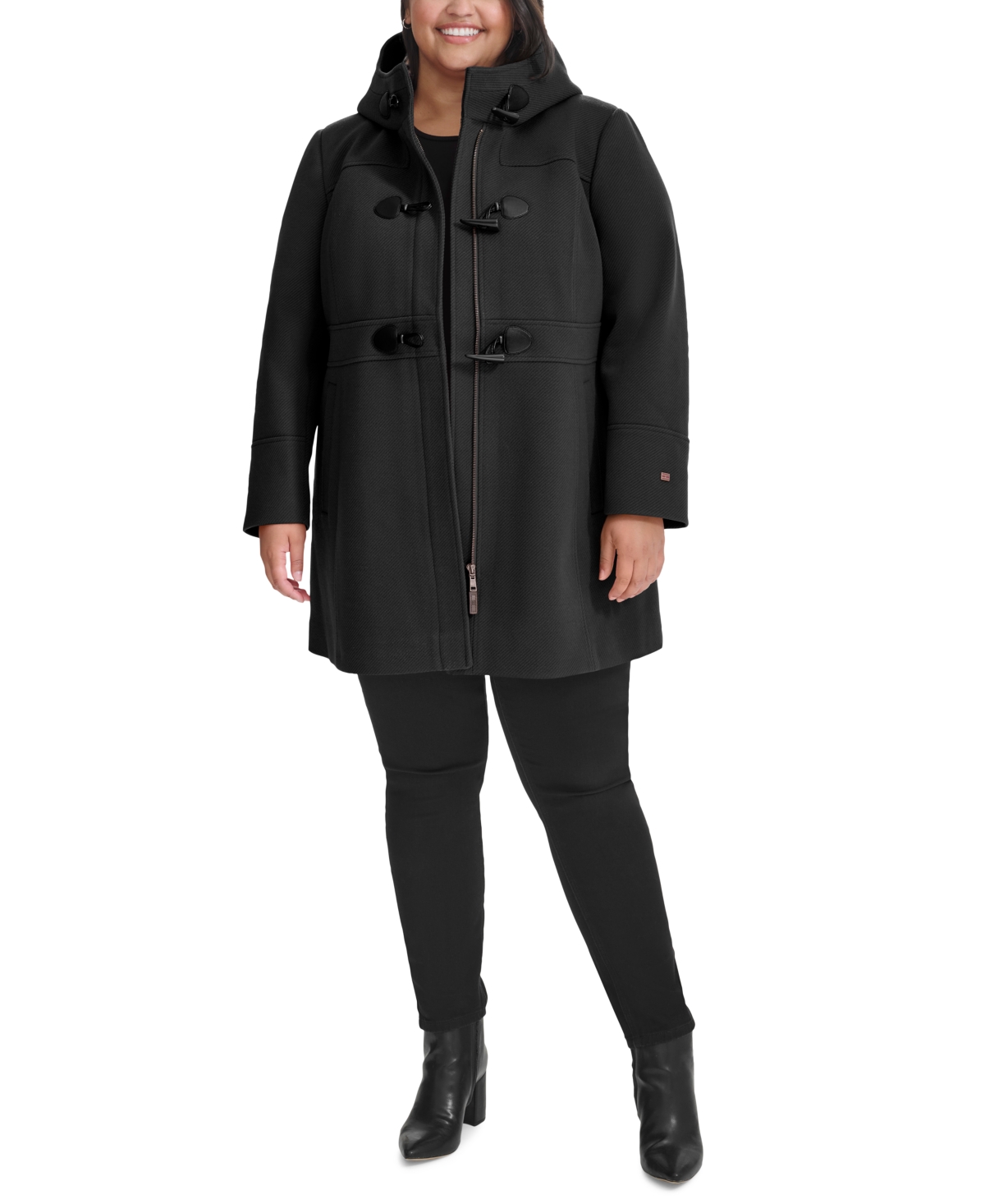 Tommy Hilfiger Plus Size Hooded Toggle Walker Coat, Created for Macy's
