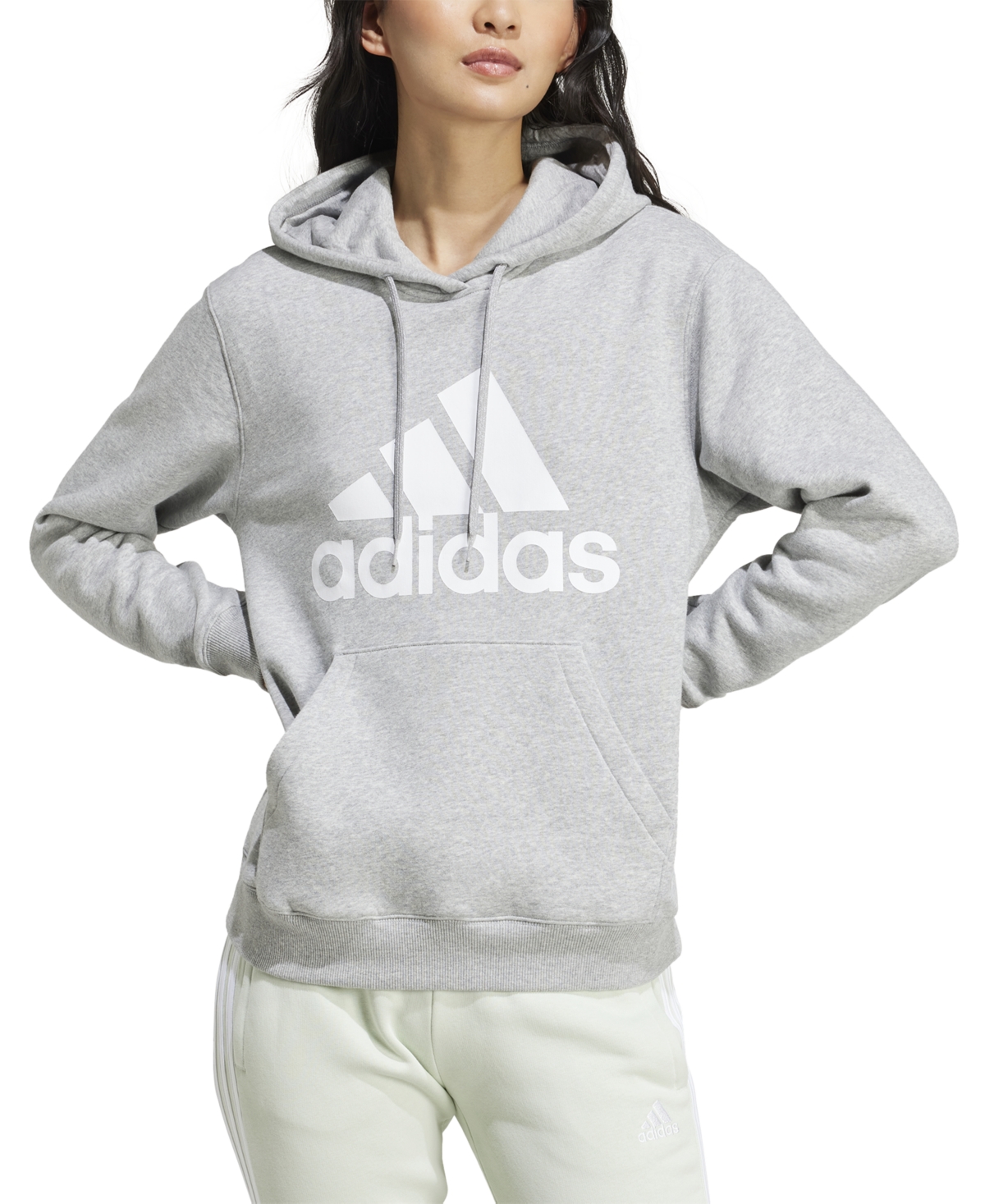 Women's Big Logo Fleece Hooded Sweatshirt - Medium Grey Heather