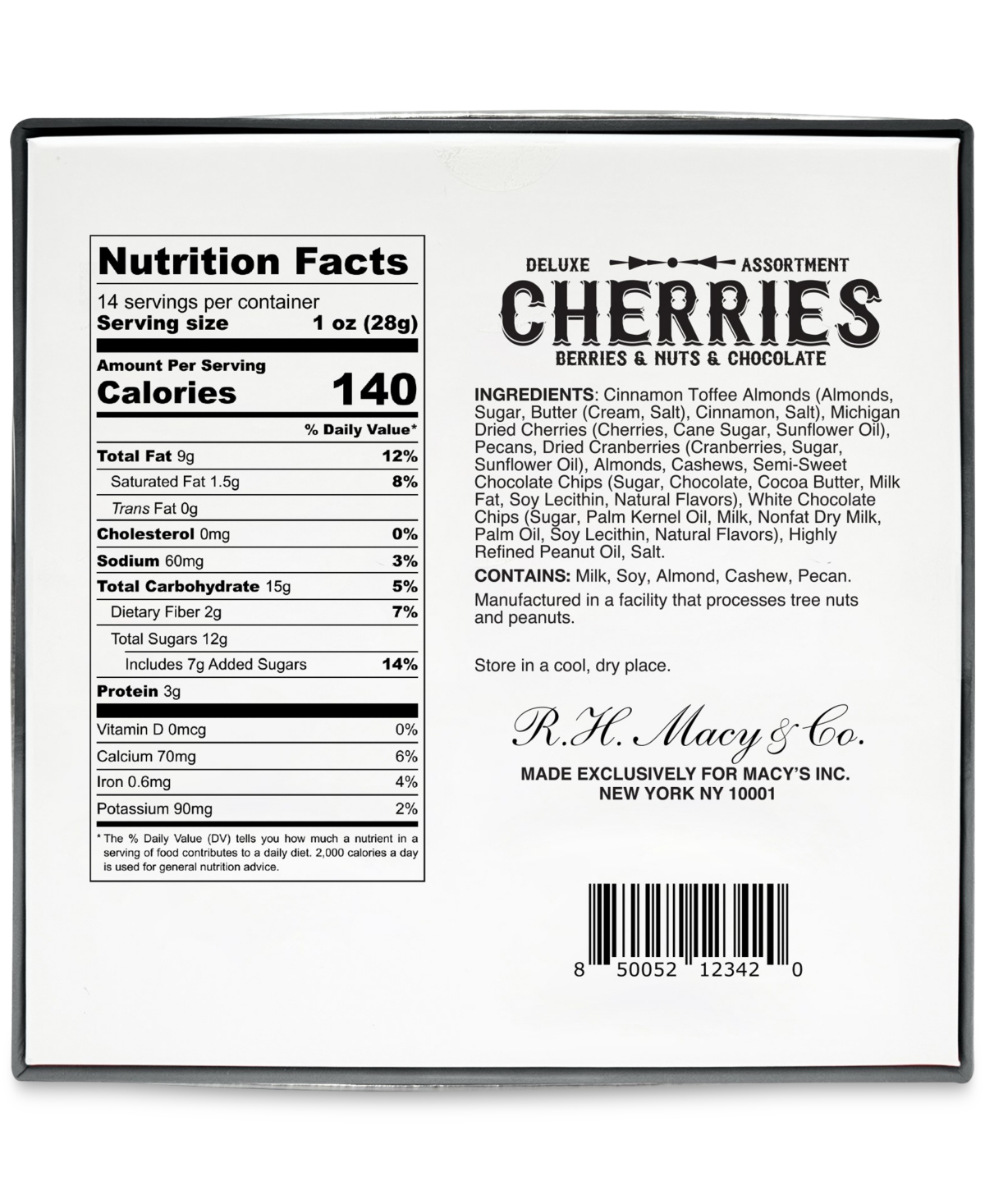 R.h Macy & Co. Holiday Deluxe Assortment Cherries, Berries, Nuts & Chocolate, oz., Created for Macy's