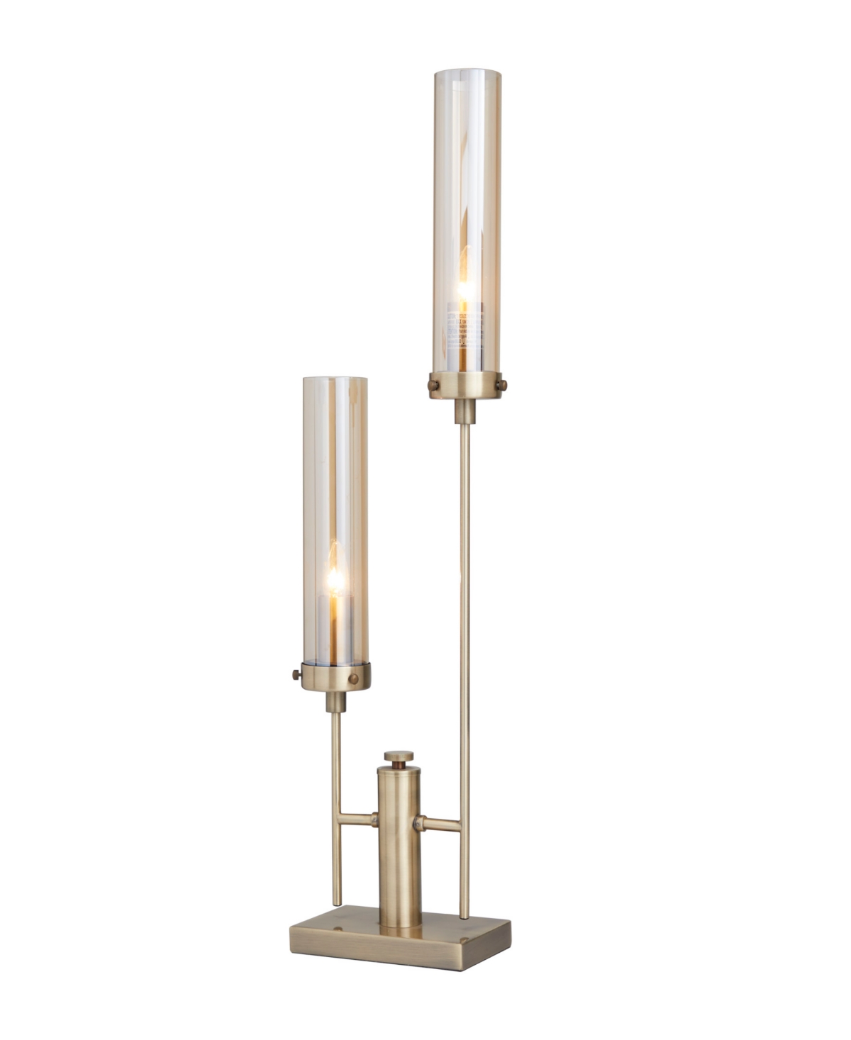 Rosemary Lane 33" Metal Tall Accent Lamp With Cylinder Glass Shades In Gold