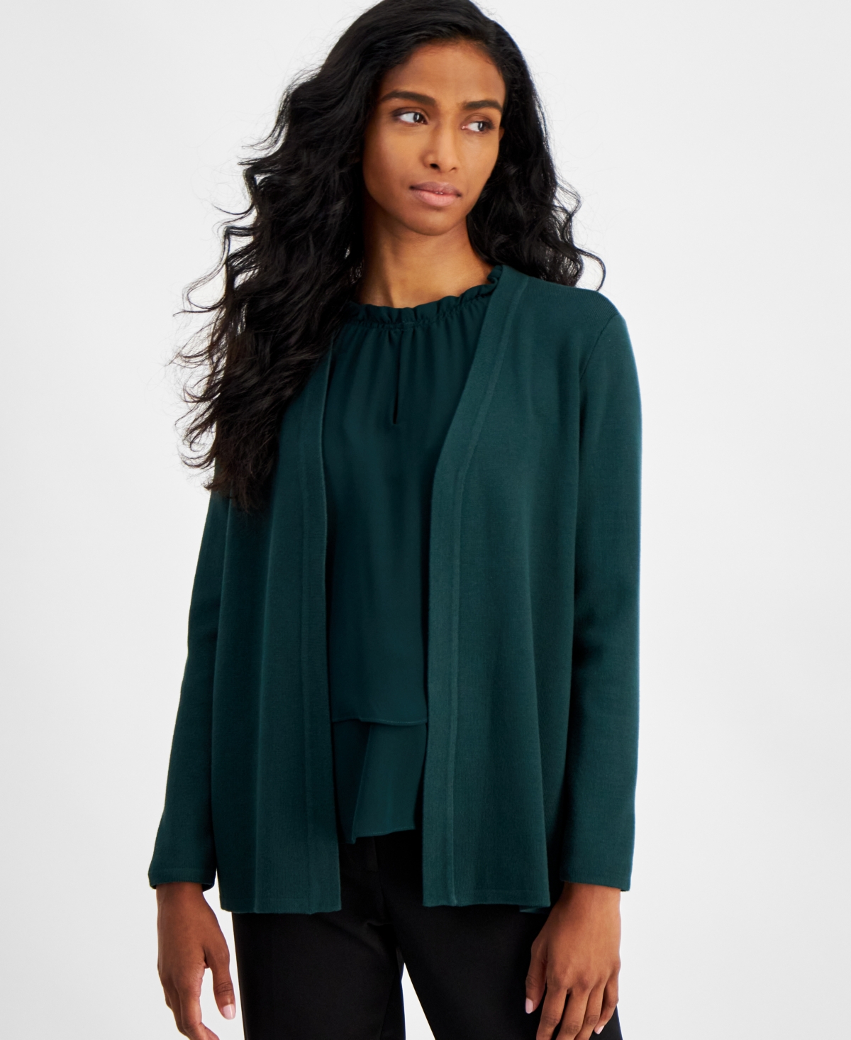 Anne klein open front cardigan clearance