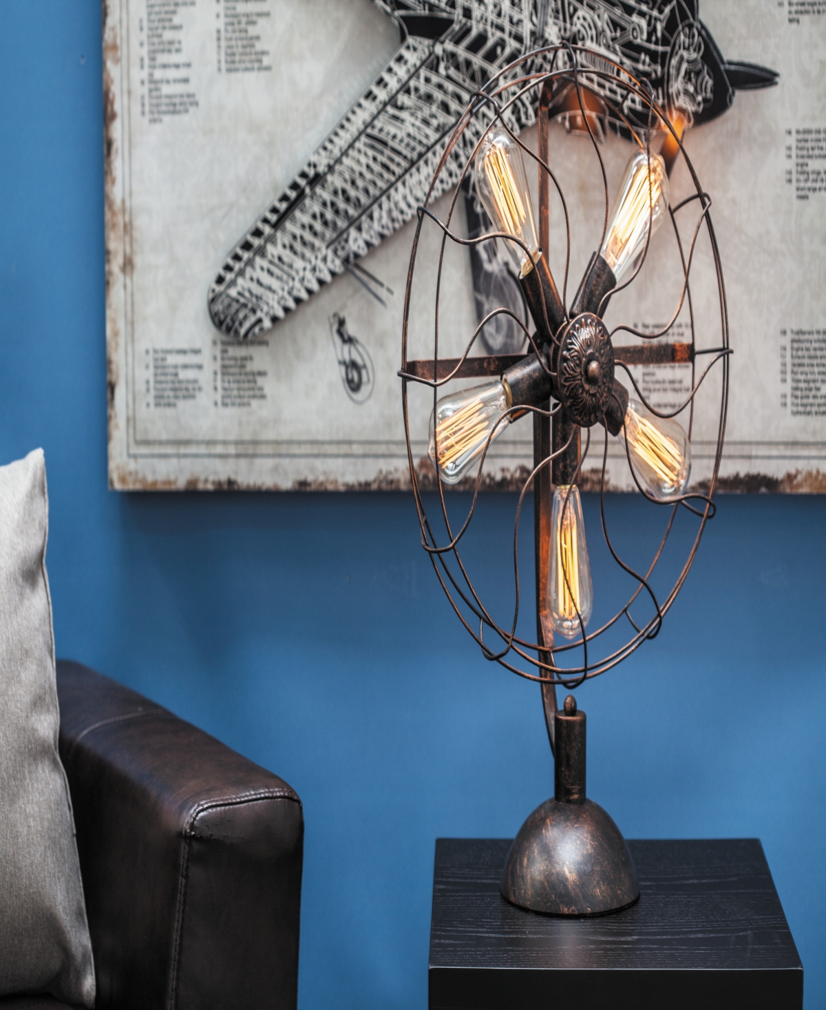 Rosemary Lane 15" Metal Fan Shape 5 Light Accent Lamp In Bronze