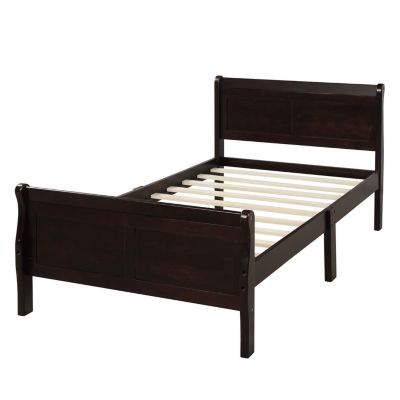 Streamdale Twin Platform Wood Sleigh Bed Frame with Headboard