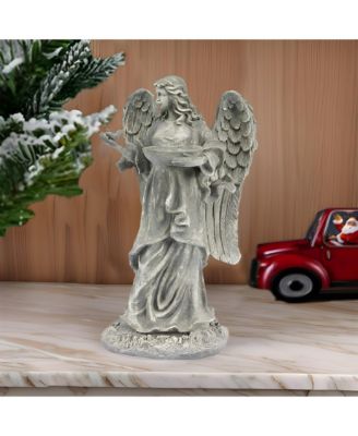 Garden Angel Statue With Birdfeeder Or Bath Bowl 23"h