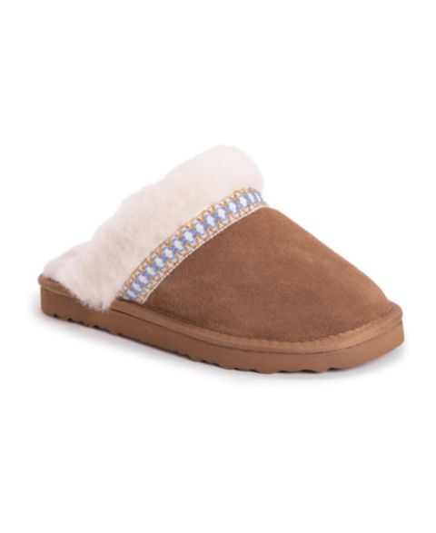 Женские тапочки MUK LUKS Dawn Suede Scuff Slippers, цвет: Карамельный