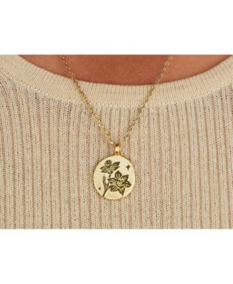 Sterling Silver Birth Flower Pendant Necklace