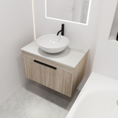 Streamdale 30" Modern Design Float Bathroom Vanity With Ceramic Basin Set