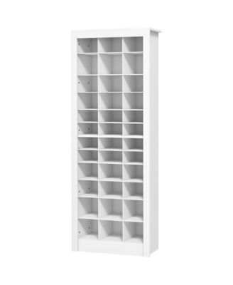 Shoe Cabinet with 3 Height Types for 36 Pairs of Shoes, White