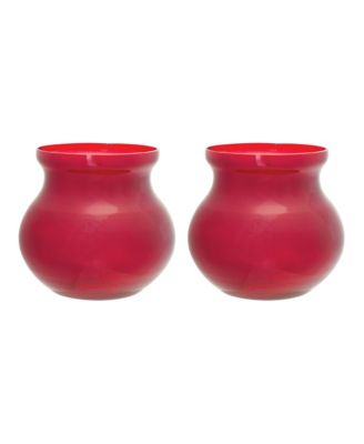 Red Glass Vase Set Vibrant Home Decor Accent