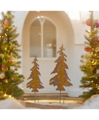 Artistic Tree Silhouette Garden Stakes - Set of 2