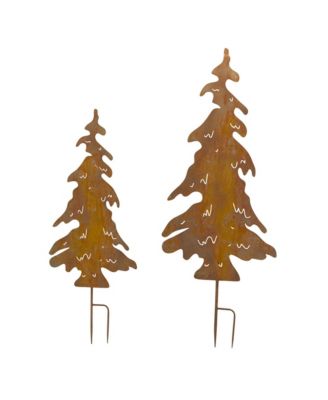 Artistic Tree Silhouette Garden Stakes - Set of 2