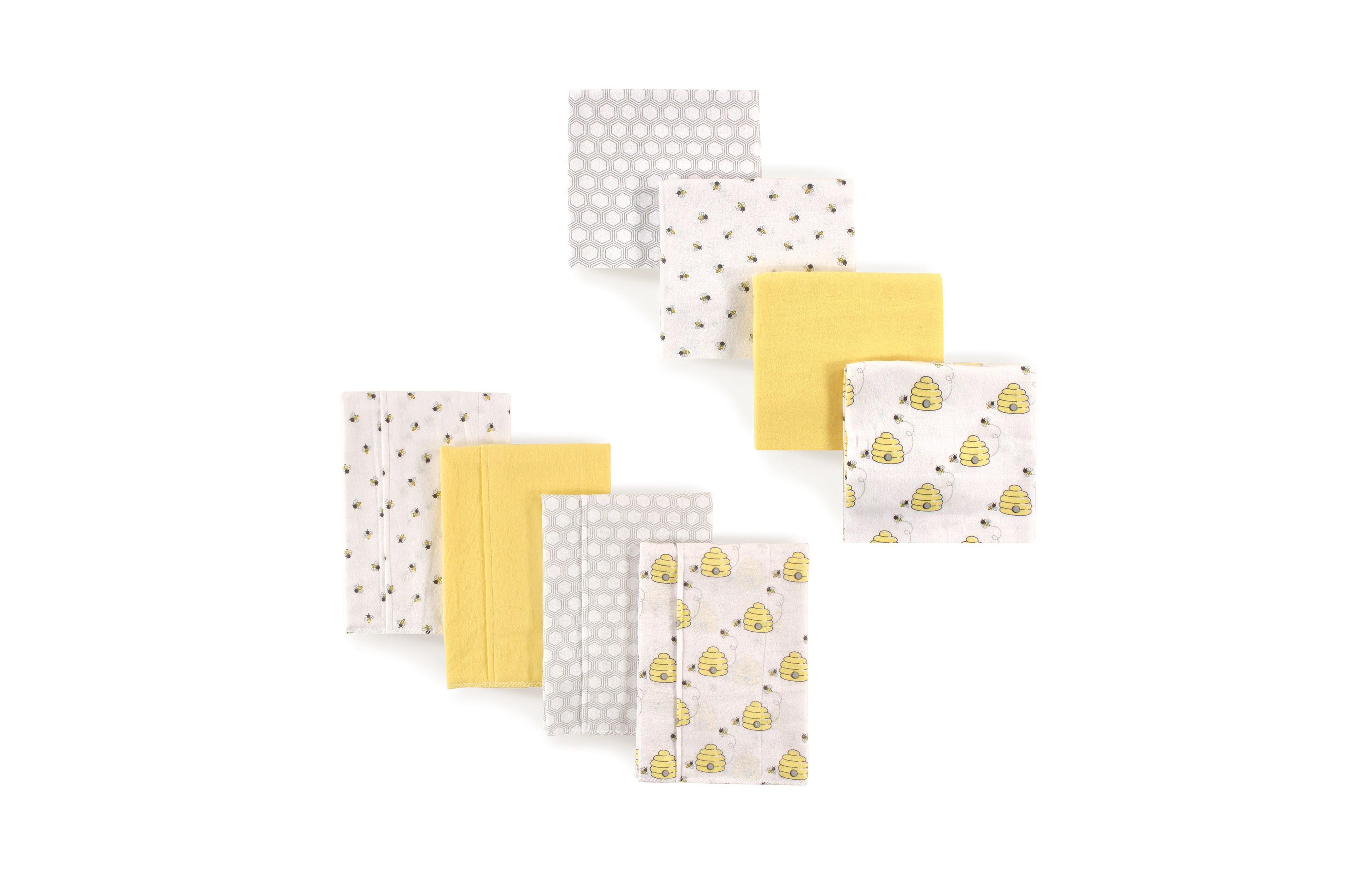 Hudson Baby Unisex Soft Flannel Eight-Piece Essential Set Burp Cloth and Infant Wraps