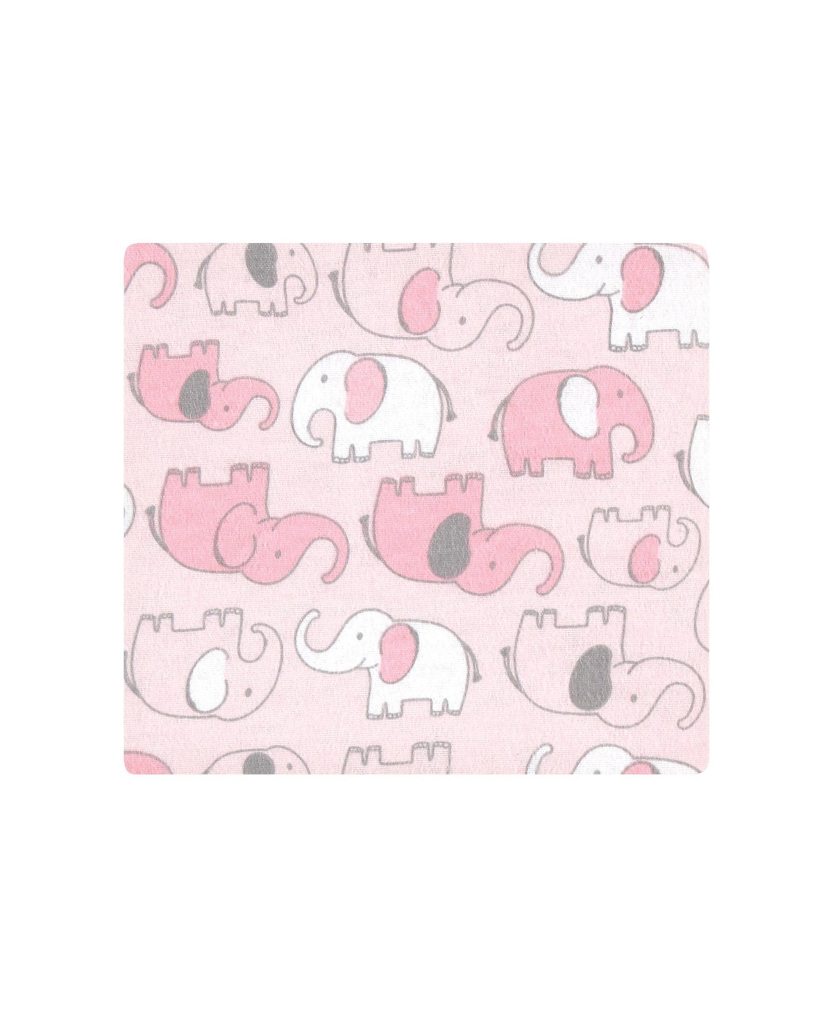 Hudson Baby Infant Girl Cotton Flannel Receiving Blankets Bundle, One Size - Girl new elephant