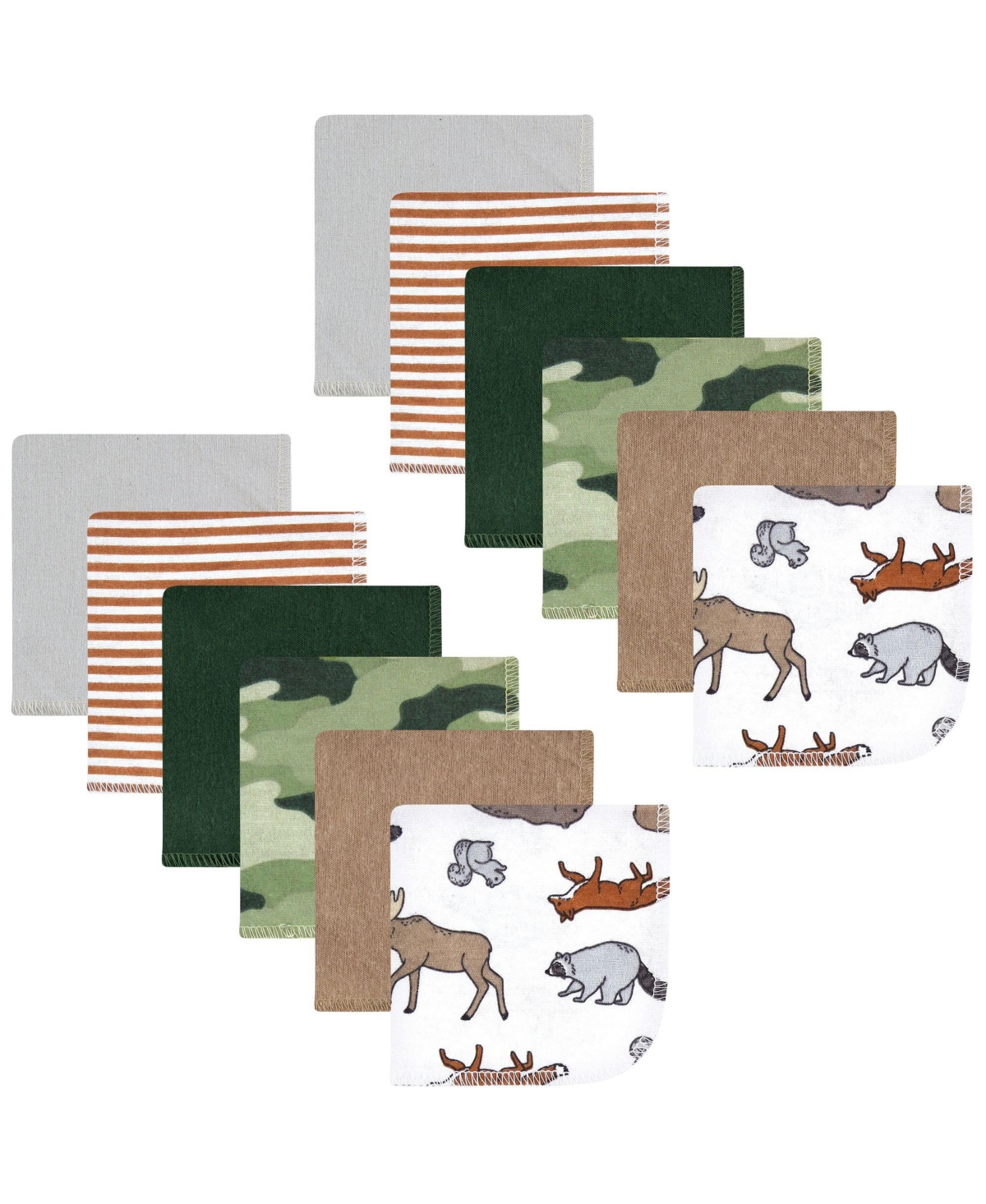 Hudson Baby Boys Soft Flannel Cotton Washcloths