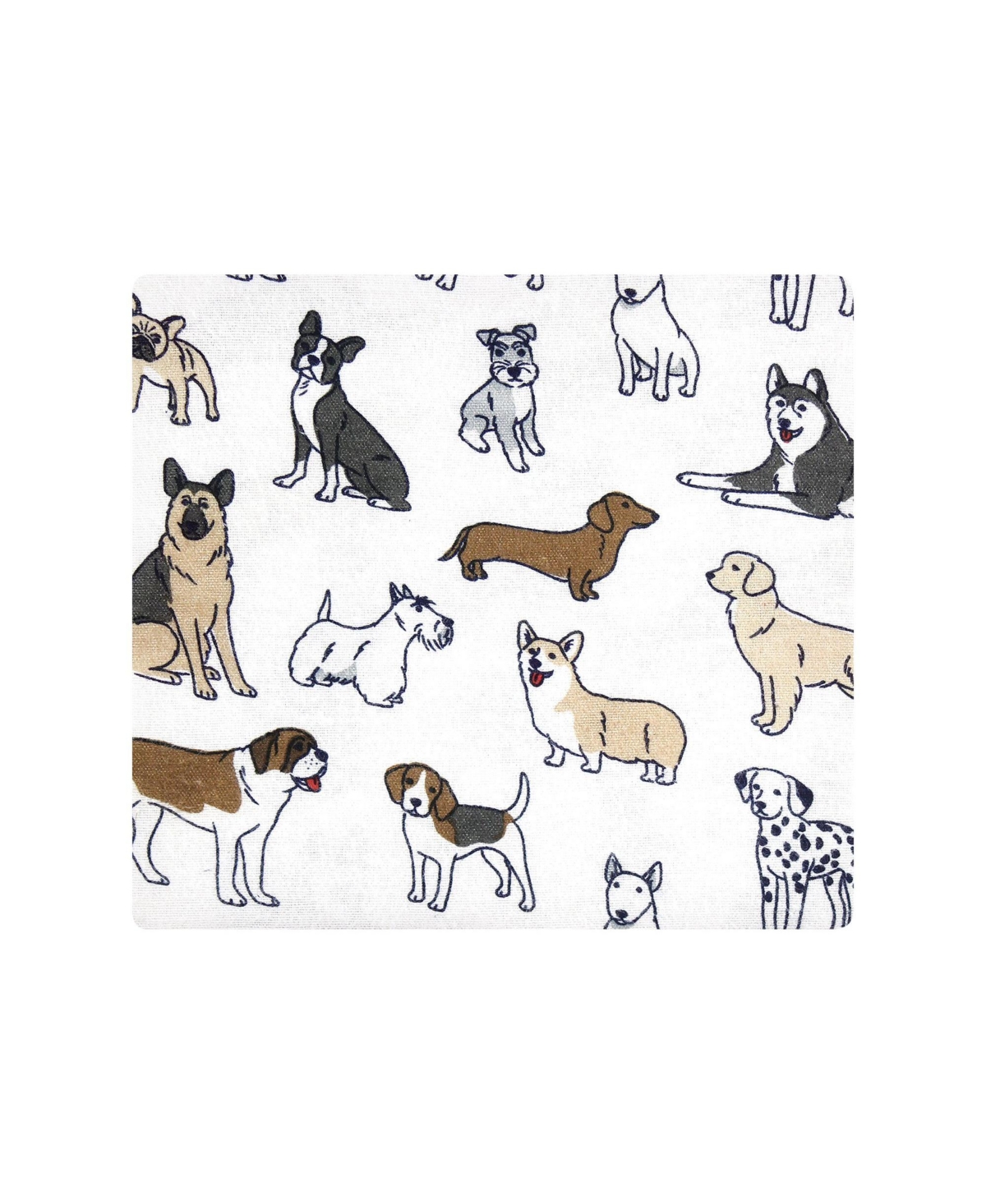 Hudson Baby Infant Boy Cotton Poly Flannel Receiving Blankets Bundle, One Size - Handsome dogs