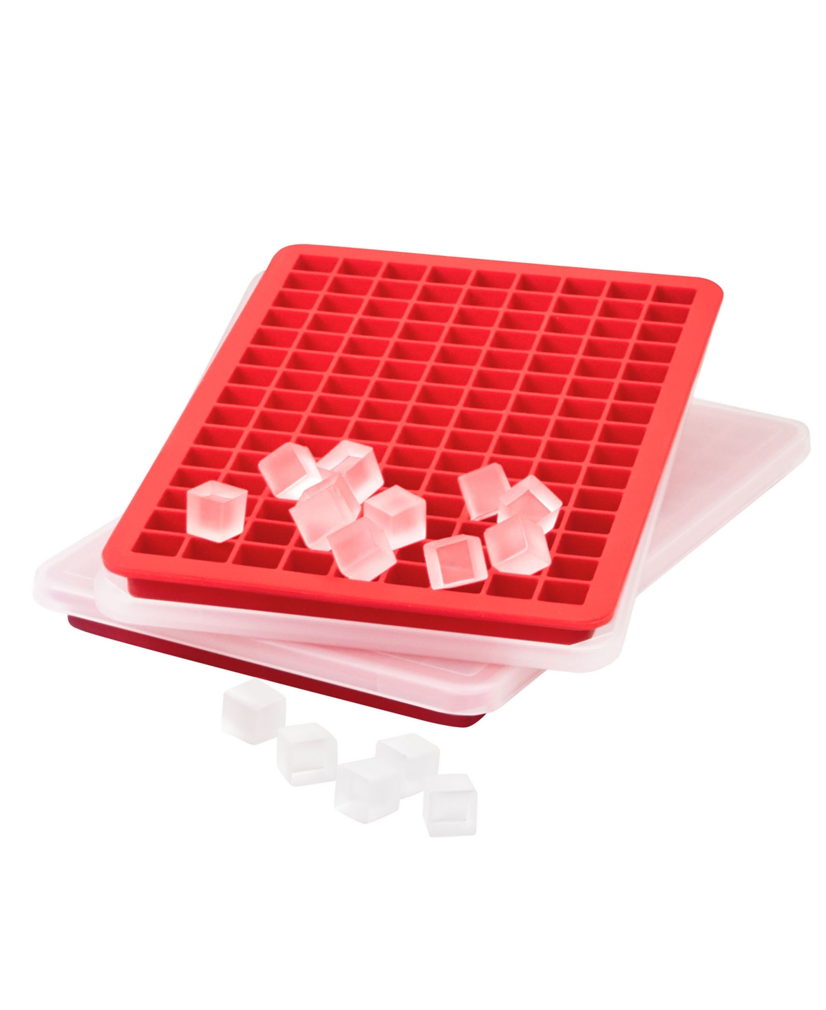 Tovolo Silicone Mini Ice Cube Tray with Lid, 2-Pack Candy Apple